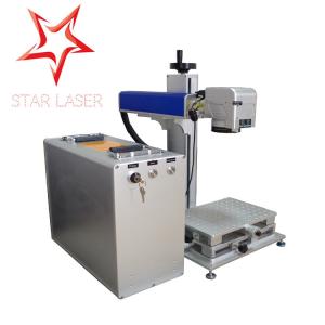 Blue 10W Fiber Laser Marking Machine , Pipe Laser Marking Engraving Machine