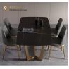 Black Marble Dining Table Set 75cm height