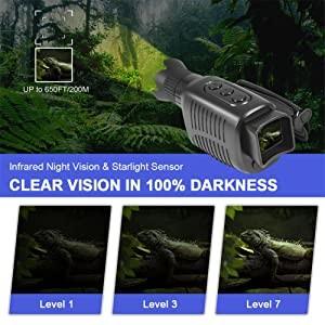 1080P Digital Monocular Night Vision Long Range 1200Mega Pixel