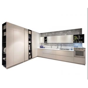 Walnut Wood Modern MDF Kitchen Cabinets With Drawers Kitchen Furniture