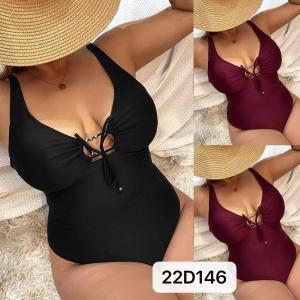 Sexy Womens Plus Size Swim Wear Solid Color Pearl Bathing Suits For Plus Size Women