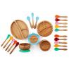 Eco Baby Bamboo Salad Set Custom Printing Tasteless Safe Contact With Food