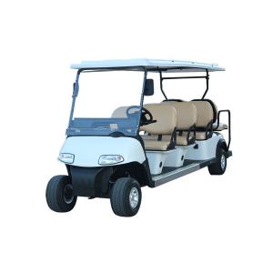 China Pure White Color Golf Sightseeing Car Electric Powered Golf Carts With 6+2 Sofa Seats supplier