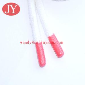 China Custom Round Cotton cord / Cotton drawstring with rubber tip / swim short cord supplier