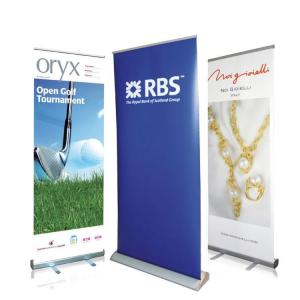 China Waterproof Roll Up Banner Display Dye Sublimation Full Color Printing Reusable supplier