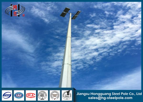 Q235 Q345 H25m Flood High Mast Light Pole With Lifting System LED Lamp