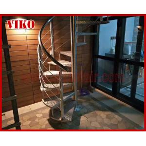 Spiral Staircase VH24S    Tread Tempered glass  304 Stainless Steel Stainless Steel Stair  Handrail Railing Glass