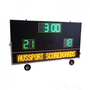 China Electronic Waterproof Outdoor Soccer Scoreboard With Message Sign / Moving Stand supplier
