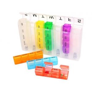 28 compartment one weekly plastic pill container, Fancy 7 day clear plastic detachable drugs box 4 doses daily, PILL