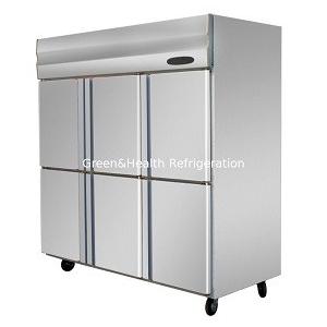 Stainless Steel Commercial Stand Up Freezer For Chicken With 2 / 4 / 6 Glass Doors