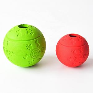 China Dog Ball Pet Play Toys Natural Rubber Material Sphere Dia 10 / 7.6cm supplier