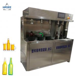 Semi automatic beer filling machine with glass bottle tin can, beer bottle filler counter pressure beer bottle filler