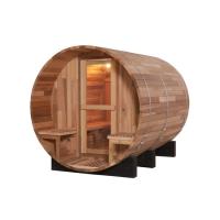 China Family Healthcare 4 Person Barrel Sauna Wood Cedar Outdoor Sauna Room on sale