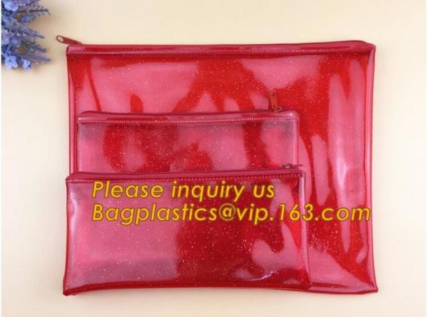 Promotional custom logo transparent pvc waterproof file pouch plastic document