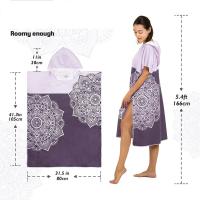 China Adult Windproof Outdoor Change Cloth Bath Robe Printed Surf Hooded Poncho Towels on sale