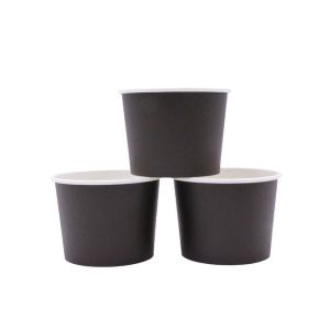 China 16oz Disposable Dessert Bowls, Ideal for Hot or Cold Food, Party Supplies Treat Cups for Sundae, Frozen Yogurt, Soup, Black Customized supplier