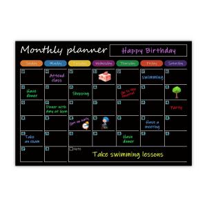 Printable Magnetic Calendar Planner Black Magnetic Fridge Monthly Planner Calendar