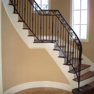 ISO9001 Apartment Balcony Wrought Iron Handrails For Indoor Steps