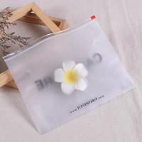 China Custom Logo  Frosted Matte Pvc zipper Bags Clear Pouch Cosmetic Clothing Packaging on sale