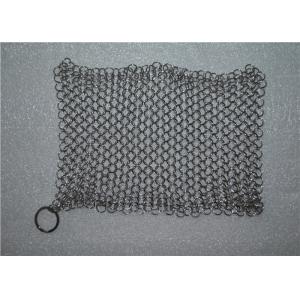 China Kitchen Cleaning Chainmail Scrubber For Cast Iron Cookware , Stainless Steel 316 supplier