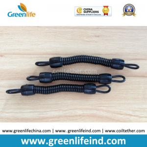 Black Plastic Spring String Key Chain Straps Waiting for Swivel Hooks