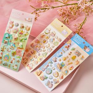 China OEM Cute Design 3D Epoxy Stickers Crystal Sticker Stationery Decorative PVC Sticker For Kids Cartoon supplier