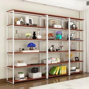 Cast Iron Metal Shelving With Wood Shelves Modern Appearance Easy Installation