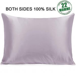 Plain Dyed Purple 100 Pure Silk Pillowcase 19 Momme For Hair Non Toxic