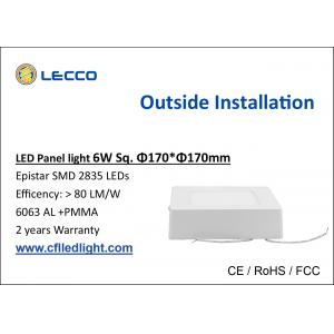 SMD Square Led Panel Light 6W , Led Ceiling Light Panel 120 X 33mm 80 LM / W