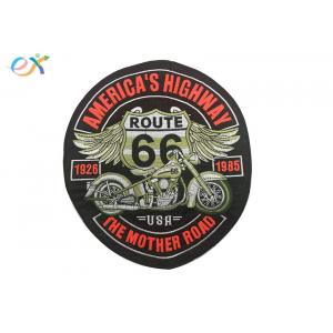 China Rectangle Embroidered Motorcycle Patches , Custom Made Patches For Leather Vests supplier
