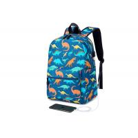 China Blue Dinosaur Polyester Lining Kids School Backpack Waterproof Lightweight on sale
