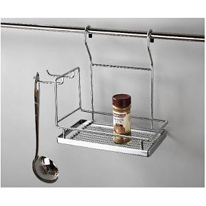 Eco - Friendly Modern Kitchen Shelves Wall Hanging Spice Rack In Metal