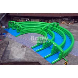 Crazy Fun Green Inflatable City Slide Big Inflatable Slides For Street / Road