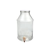 China Volume 6.4L Glass Beverage Dispenser With Spout Glass Jar Drink Dispenser on sale
