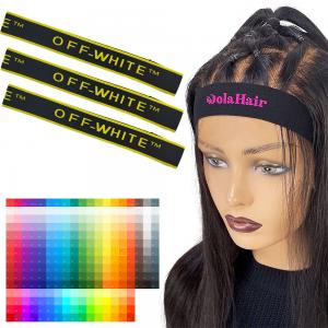 China wholesale free sample manufacturer custom slayer band printed logo silk elastic hair bands for wigs supplier