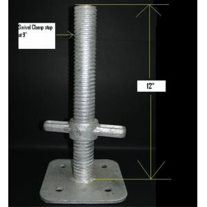 Galvanized Scaffold System Adjustable Base Jack , Scaffolding Adjustable Jack Base