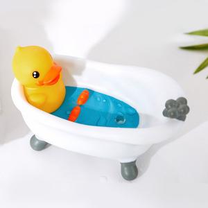 Bathtub Shape PVC Plastic Toys Soap Dish OEM Non Phthalate Pvc Material