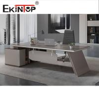 China SGS Modern L Shaped Office Desk Anti Water Glossy Tapered Legs on sale