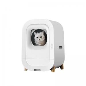China Intelligent Self Cleaning Cat Litter Box Furniture with Large Capacity and White Color supplier