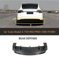 Carbon Fiber Rear Bumper Diffuser Lip for Tesla Model X P90 75D P100 2016-2018 RZ Style