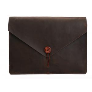 A4 Size Brown Envelope Style Laptop Sleeve Genuine Documents Leather Laptop Envelope Sleeve