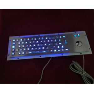 IP65 sealed illuminated metal keyboard with trackball