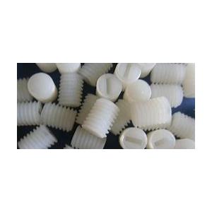 M4 Slotted Plastic Nylon Set Screws Threaded Bolt For Insert White Color