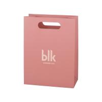 China Bio - Degradable Pink Paper Bags Packaging Clothing With Die Cut Handle on sale
