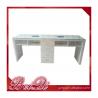 Cnd Shellac Grey Leather Double Antique Nail Dryer Table Salon Manicure With Fan