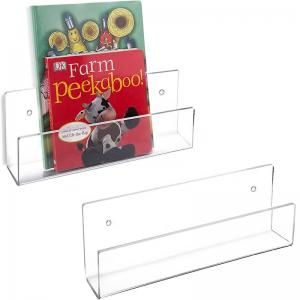 Acrylic Wall Stand Shelf Unit 15" Invisible Floating Ledge Bookshelf Kids Book Display 1.5x4"