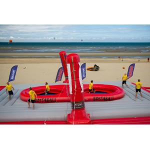 0.9mm PVC Inflatable Volleyball Court Sand Beach Blow Up Bossaball Game
