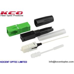 China Épissure chaude de fonte sur la perte par insertion rapide optique de la couleur verte 0.2dB du connecteur SC/APC de fibre wholesale