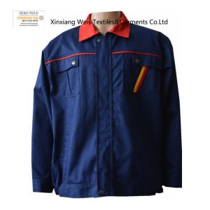 China Navy Blue Flame Retardant Arc proof Jacket Coat / Men And Women FR Factory Workwear For Machinery Industry supplier