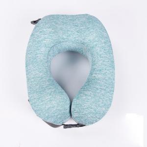 China Blue Color Memory Foam Baby Pillow Flat Head Foam Travel Pillow For Airplane supplier